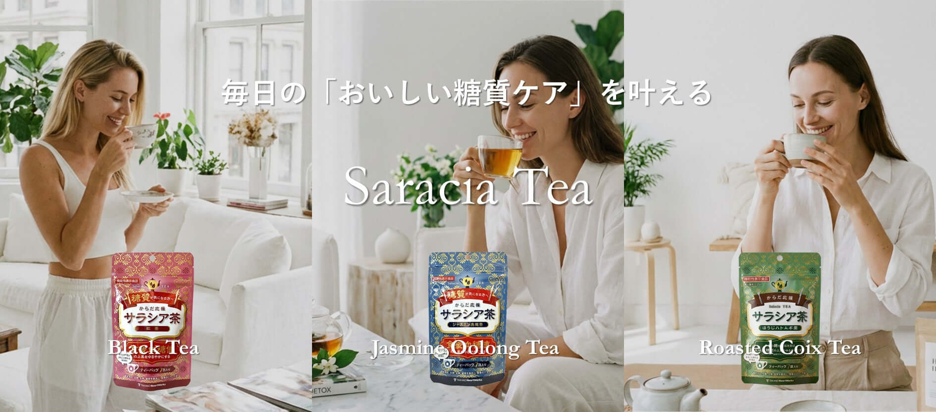 健康医療食品｜からだ応援サラシア茶3種アソートでおいしい糖質ケア