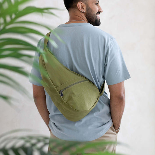 ヘルシーバックバッグ S テクスチャードナイロン バンブーフォレスト 着用イメージ