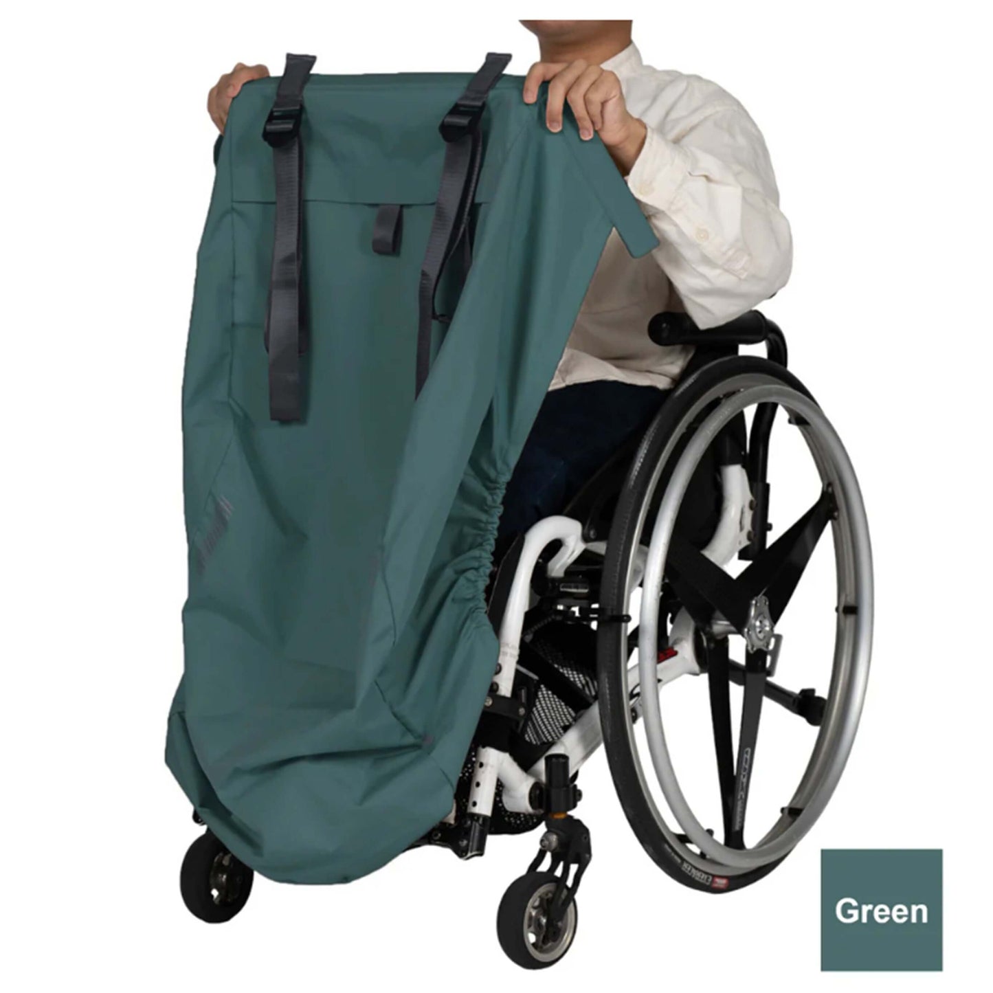 多機能レインウェア グリーン ひざ掛け