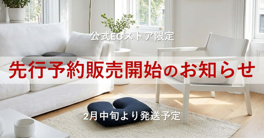 公式EC限定、先行予約開始のお知らせ、洗えるウレタンクッション 先行予約、2月中旬より発送予定