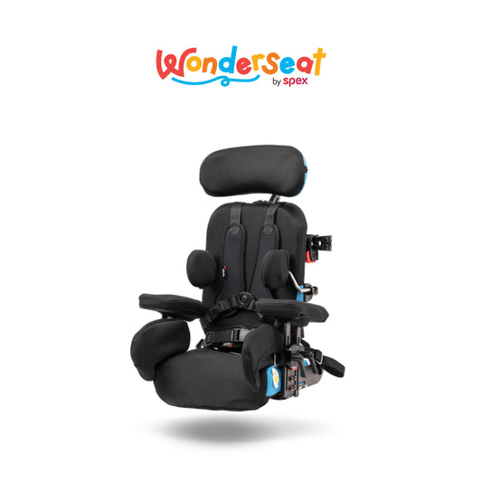 Little Wave Flipを搭載したセミオーダー座位保持装置Wonderseat Bounceの画像。シンプルで頑丈なデザイン。
