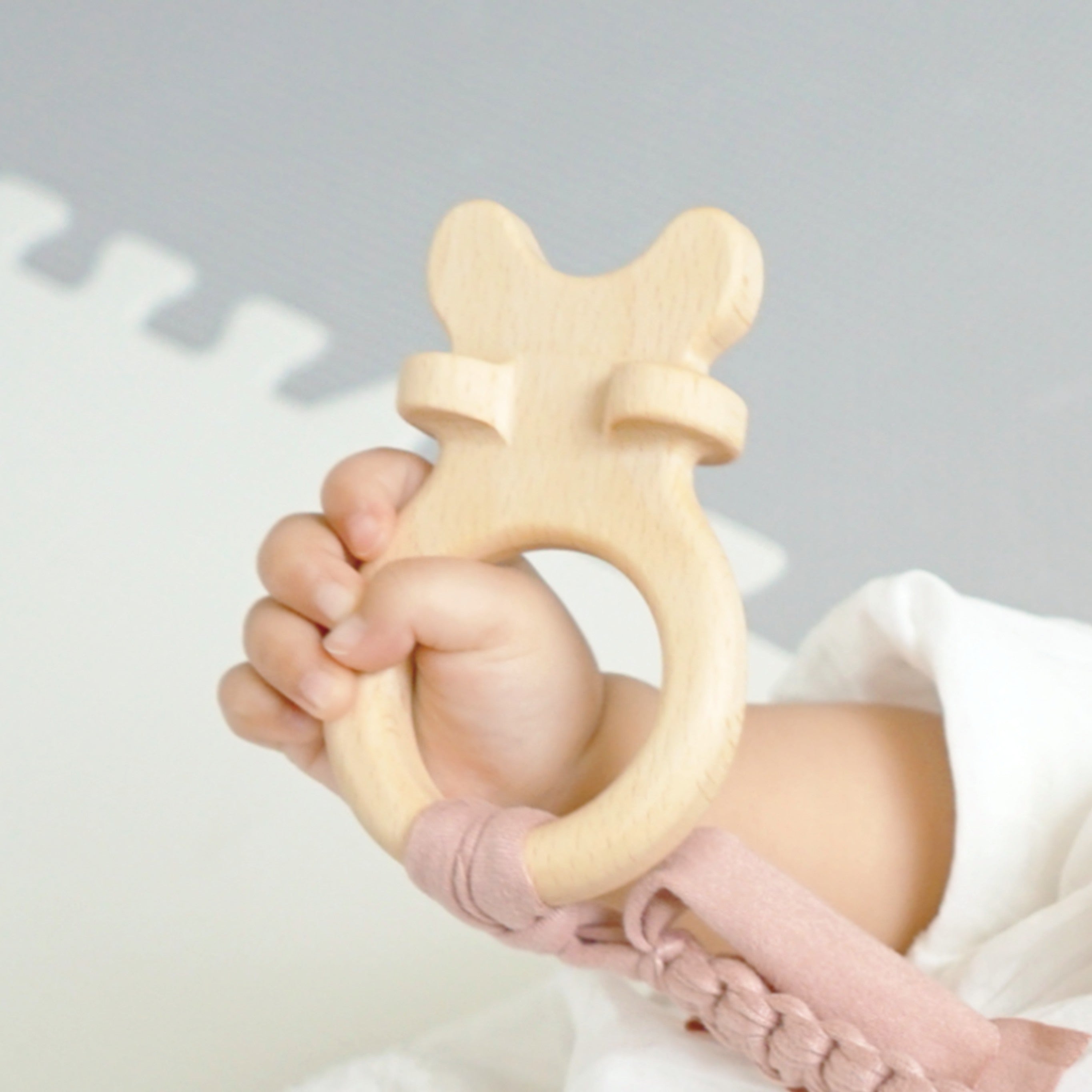 歯固め en ナチュラル｜無着色ブナ製・日本製｜口腔育成サポート玩具