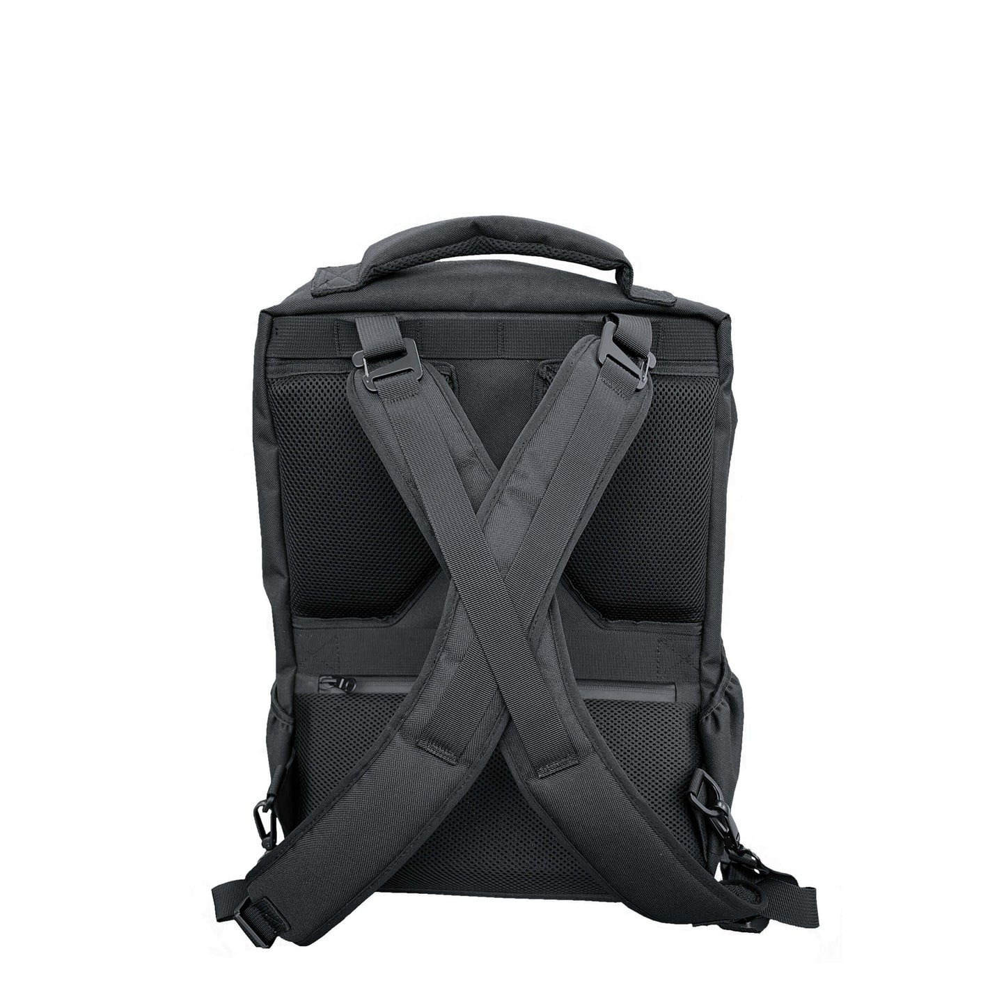 フィックスパック スクエア FIXPAC SQUAREの背面、クロスストラップデザインが特徴的なスマートバックパック.