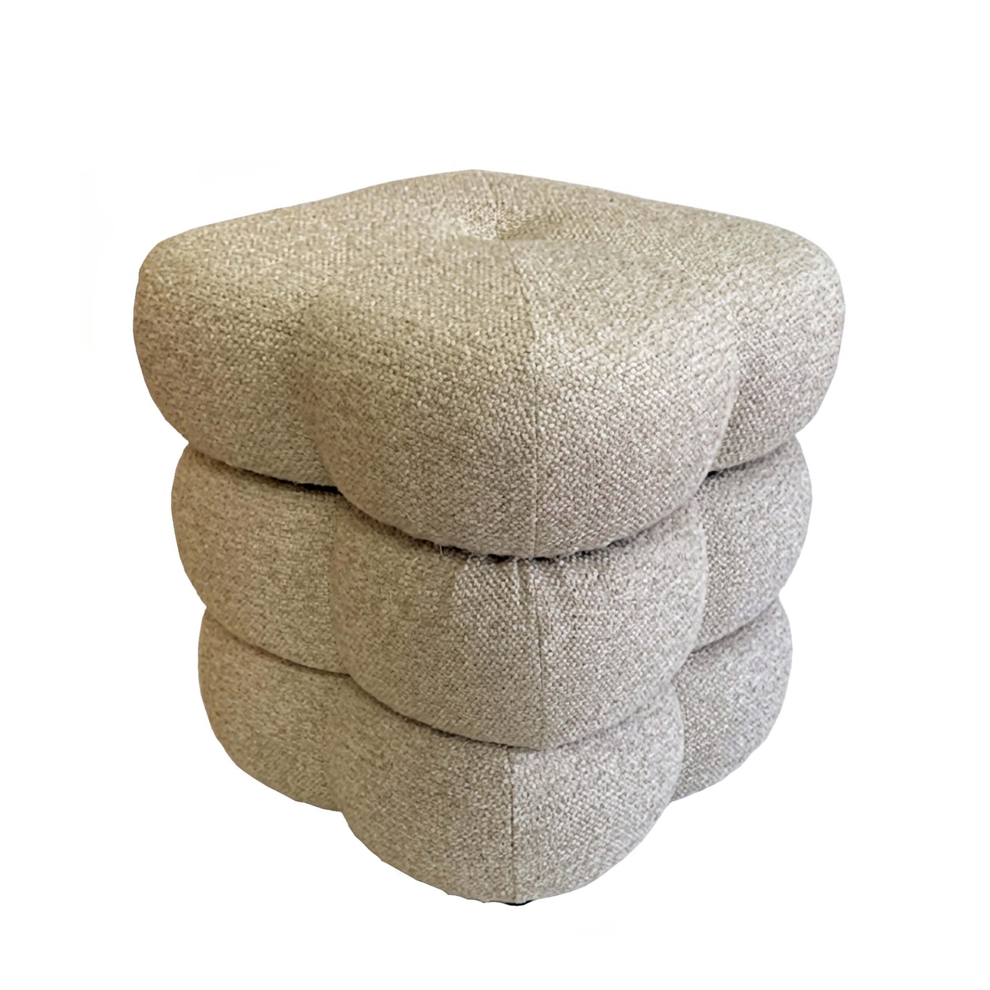 回転スツール ベージュの360°回転可能な3段セパレートクッションの快適なスツール